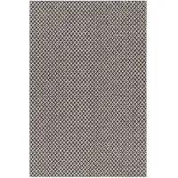 Narma Diby -plasticWeave muovimatto, kaksipuolinen, musta-kerma, 70 x 150 cm