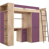 Meblocross Kerrossänky Verana P, 200x90 cm, tammi/violetti
