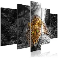 Artgeist Leopard Lying Wide Grey taulusetti