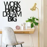 Hobby Hall Seinäkoristelu Work Hard Dream Big, 1 kpl.