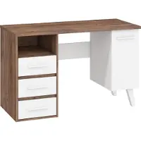 Meblocross Nordis-kirjoituspöytä, 125 x 57 x 79 cm, ruskea / valkoinen