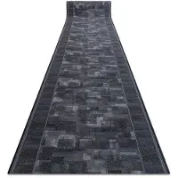 Rugsx Alfombra de pasillo con refuerzo de goma TRIBE antracita 80cm 80x500 cm