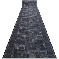 Rugsx Alfombra de pasillo con refuerzo de goma TRIBE antracita 80cm 80x280 cm