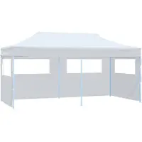 vidaXL Kokoontaitettava pop-up juhlateltta 3x6 m valkoinen