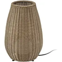 Bover LED-pöytävalaisin Amphora, ruskea/beige Korkeus 47 cm Amphora, Kerma/meripihka, Olohuone/ruokailutila, Alumiini, Design, tripod 