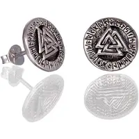 Northern Viking Jewelry Riimu Valknut nappikorvakorut NVJKK042