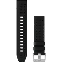 Garmin Quickfit 22 mm Premium Nahka-/FKM-hybridihihna musta-vihreä 010-13225-09
