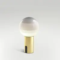 Marset Design-pöytävalaisin Dipping Light, himmennettävä, Valkoinen/opaali, Olohuone/ruokailutila, Lasi, Design