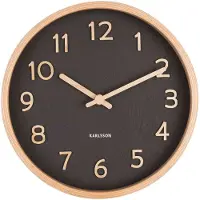 Karlsson KA5851BK Pure Wood Grain Small Black seinäkello 22 cm
