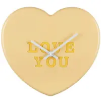 Karlsson Wall Clock Heart Candy Soft Yellow - Yellow - H:27CM