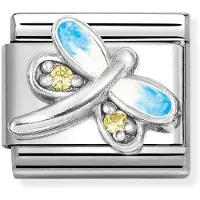 Nomination Composable Classic Silvershine symbols Dragonfly light blue YELLOW 330321/10