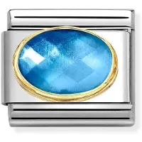 Nomination Composable Classic gold faceted stones LIGHT BLUE BLUE 030612/038