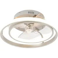QAZQA Teräksinen kattotuuletin 46,5 cm sis. LED-valon ja kaukosäätimen - Kees