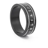 Lykken Viking musta Runes terässormus -190