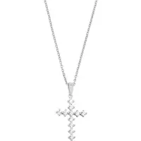 Lykken Crosses ristikaulakoru zirkonioilla 15 x 24 mm