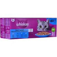 Whiskas Fish Favourites in Jelly, Kissan märkäruoka, Adult, 40 x 85 g