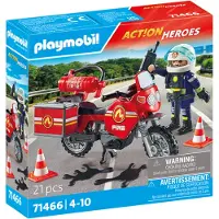 Playmobil Brandmotorcykel Og Olieudslips-Ulykke - Red - ONE SIZE