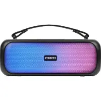 STREETZ TWS Boombox, IPX5, BT 5/AUX/USB-A, RGB-LED, musta