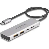 DeLOCK – USB 10 Gbps USB Type-C Hub with 2 x USB Type-A and 2 x USB Type-C with 35 cm cable (64230)