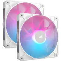 Corsair iCUE LINK RX140 RGB 140mm PWM Fan Twin Starter Kit - White, valkoinen