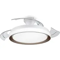 Philips LED-kattotuuletin Bliss, kulta/valkoinen, hiljainen, CCT himmennettävä, Messinki/kulta, Olohuone/ruokailutila, Metalli, Moderni