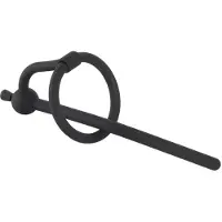Penisplug - silikoninen virtsaputkidilaattori terssirenkaalla 0,6mm - musta