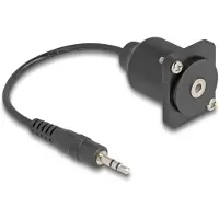 DeLOCK – D-Type Cable 3.5 mm 3 pin Stereo jack male to female black 20 cm (88150)
