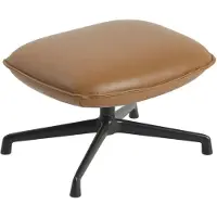 Muuto , Doze Ottoman Swivel Base - Refine Leather Cognac Anthracite Black