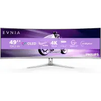 Philips Evnia 8000 49M2C8900L/00, 124,2 cm (48.9"), 5120 x 1440 pikseliä, Dual QHD, QD-OLED, 0,03 ms, Valkoinen