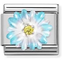 Nomination Classic Silvershine vaaleansininen flower 330321/06