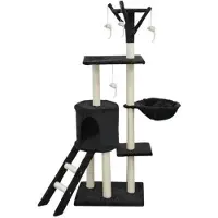 Big Buy Cooking Jipsy Extra-Korkea Musta Raapimispuu (50 x 35 x 138 cm)
