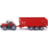 LILLAN & FRIENDS Traktor M.f,3-Axlat Släp 1:87 - Red - ONE SIZE