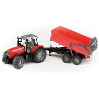 BRUDER Lelu Traktori Massey Ferguson 7480 perävaunulla (1:16),