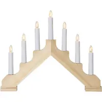 Star Trading Adventtikynttilänjalka ADA, 7xE10 valo, luonnonpuu, sisäkäyttöön, IP20