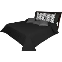 Hobby Hall Mariall - tikattu päiväpeite, musta 260 cm x 240 cm