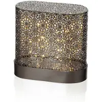 Hobby Hall Valaisin LED-lampulla, metallia, 24 x 11,5 x 22 cm, harmaa