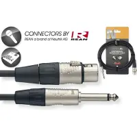 Stagg REAN XLR/f - 6.35 mm Jack TRS, 1 metrin pituinen kaapeli