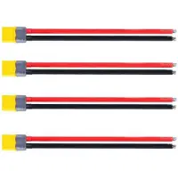 Hobby Hall 4 kpl XT60 urosliittimet 150 mm silikonikaapelilla 12AWG RC Lipo Battery FPV Racing Dronelle