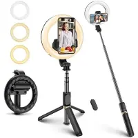 Cyke Selfie-tikku Selfie-tikku jalustalla ja rengasvalolla, Q07 (selfie stick)