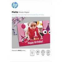 HP Matte FSC 4x6 (100 x 150 mm) -paperikasetti, 180 g/m², valkoinen, 25 kpl