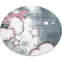 Adana Carpets Lastenhuoneen matto Kids Pink 0580, 160x160 cm