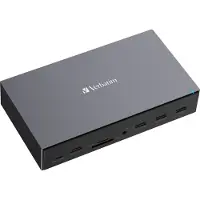 Verbatim USB-C Pro -telakointiasema CDS-17, 3xHDMI, 2xDP, RJ-45, 5xUSB, 2xUSB-C, SD, microSD, DC, ääni