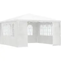 vidaXL Ammattilaisten juhlateltta sivuseinillä 4x4 m valkoinen 90 g/m²