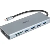 Dicota D32065, USB 3.2 Gen 1 (3.1 Gen 1) Type-C, 3.5mm, DisplayPort, HDMI, RJ-45, USB 3.2 Gen 1 (3.1 Gen 1) Type-A, USB 4 Type-A, USB Type-C, MicroSD