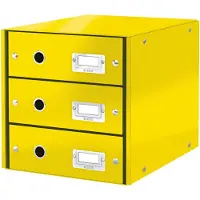 Leitz vetolaatikosto Click & Store 3-ltk WOW Keltainen