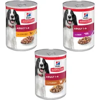 Hill's Pet Nutrition 24x370g Adult kana, kalkkuna & nauta koiran märkäruoka