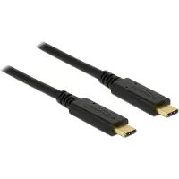 DeLOCK – USB 2.0 USB-C to USB-C cable, 5A, E-Marker, 1m, black (83323)