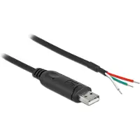 DeLOCK 90428, Musta, 2 m, USB 2.0, RS-232, Uros, Suora