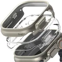 Ringke Slim Apple Watch Ultra/Ultra 2/Ultra 3 Suojakuori - 49mm - 2 Kpl. - Kirkas & Titaaninharmaa