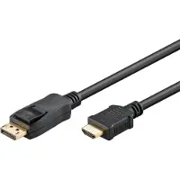 Pro 5m DP/HDMI, 5 m, DisplayPort, HDMI, Kultainen, Musta, Jack